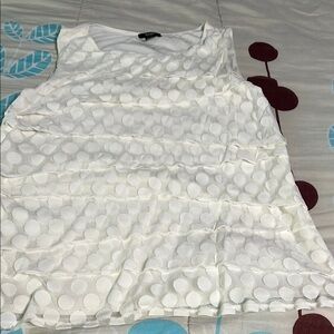 White Sleeveless Polka Dot Top